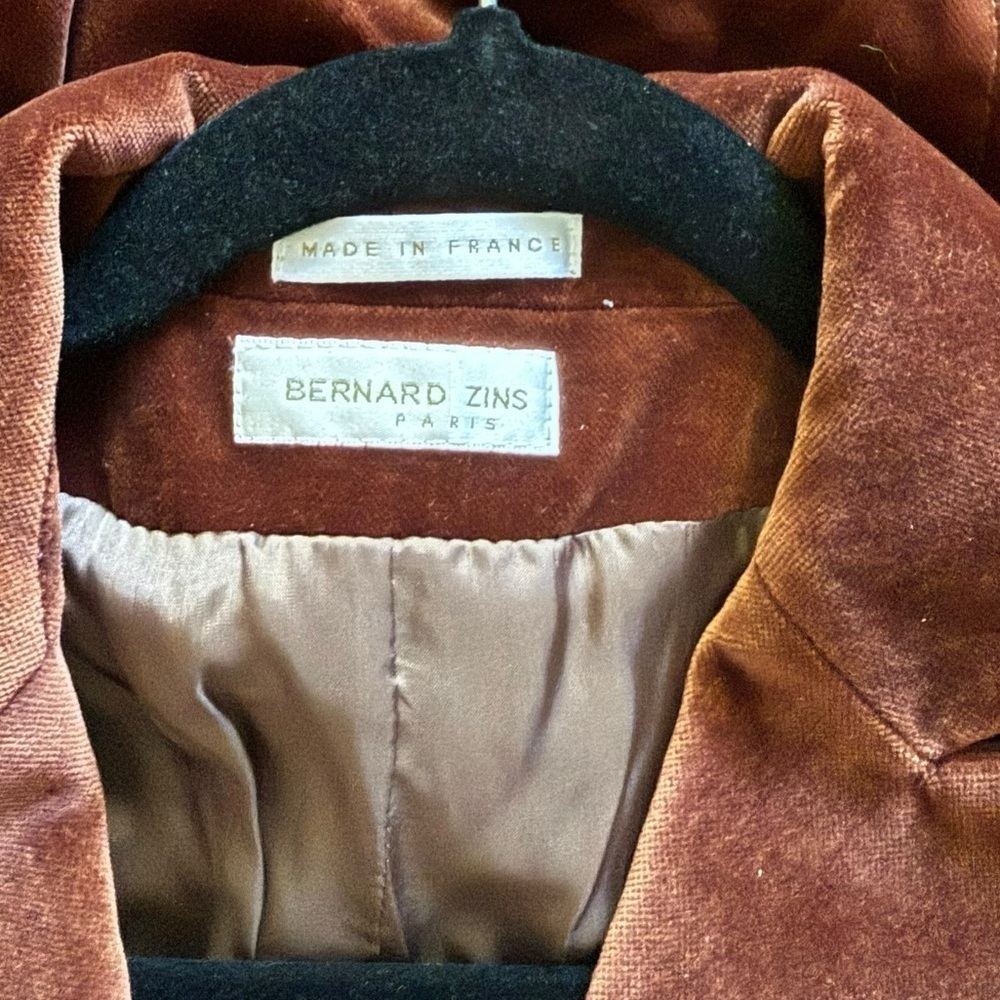 NWT Bernard Zins Paris Nakina Velour Blazer - Picture 4 of 5